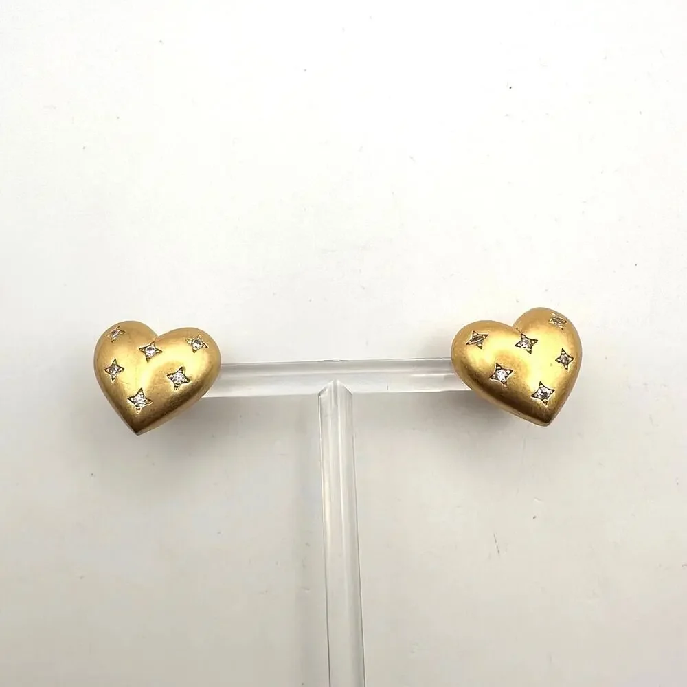 Kate Spade MY PRECIOUS HEART Earring Gold Plated CZ Stud Designer Jewelry